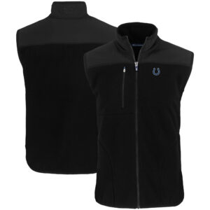 Men's Cutter & Buck Black Indianapolis Colts Primary Mark Cascade Eco Sherpa Fleece Full-Zip Vest