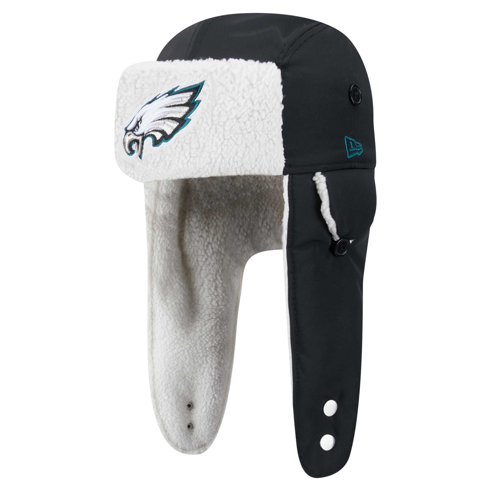 Men's New Era Black Philadelphia Eagles Sherpa Trapper Hat