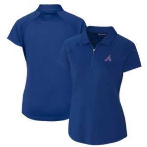 Women's Cutter & Buck Blue Atlanta Braves City Connect Forge Stretch Polo