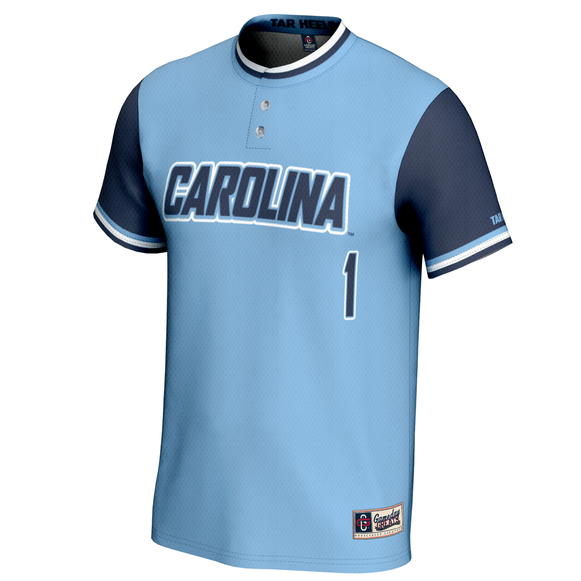Youth GameDay Greats #1 Carolina Blue North Carolina Tar Heels Lightweight Softball Jersey - Image 3