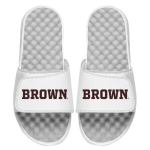 Unisex ISlide White Brown Bears Wordmark Logo Slide Sandals