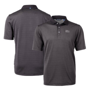 Men's Cutter & Buck Black Ivy League Big & Tall Virtue Eco Pique Micro Stripe Recycled Polo