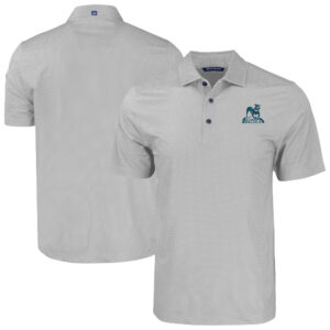 Men's Cutter & Buck Gray Citadel Bulldogs Big & Tall Pike Eco Tonal Geo Print Stretch Recycled Polo
