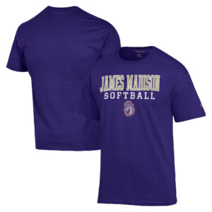 Men's Champion  Purple James Madison Dukes Stack Logo Softball Powerblend T-Shirt