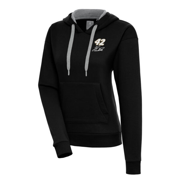 Women's Antigua Black John Hunter Nemechek Victory Pullover Hoodie