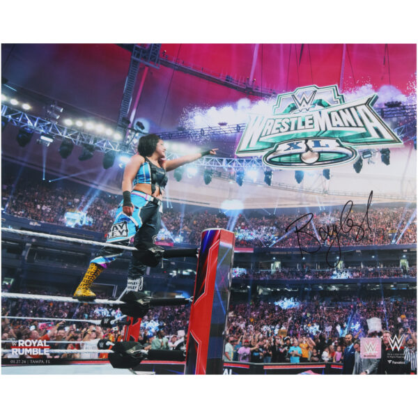 Bayley WWE Autographed 16" x 20" Royal Rumble 2024 Pointing Photograph