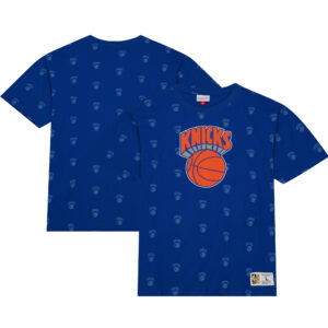 Men's Mitchell & Ness  Royal New York Knicks All Over Print Top