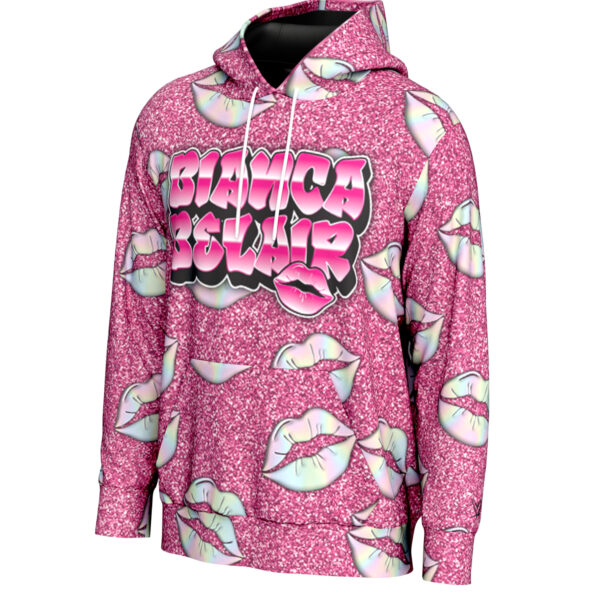 Youth ProSphere Pink Bianca Belair Glitter Pullover Hoodie - Image 6