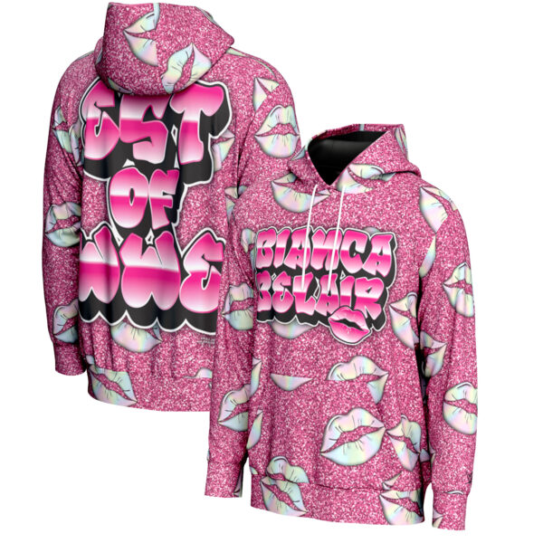 Youth ProSphere Pink Bianca Belair Glitter Pullover Hoodie