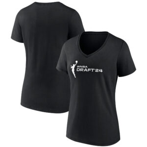 Women's  Black 2024 WNBA Draft V-Neck T-Shirt