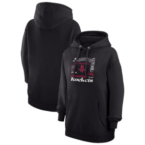 Women's G-III 4Her by Carl Banks Black Houston Rockets Team Collage Graphic Fleece Pullover Hoodie