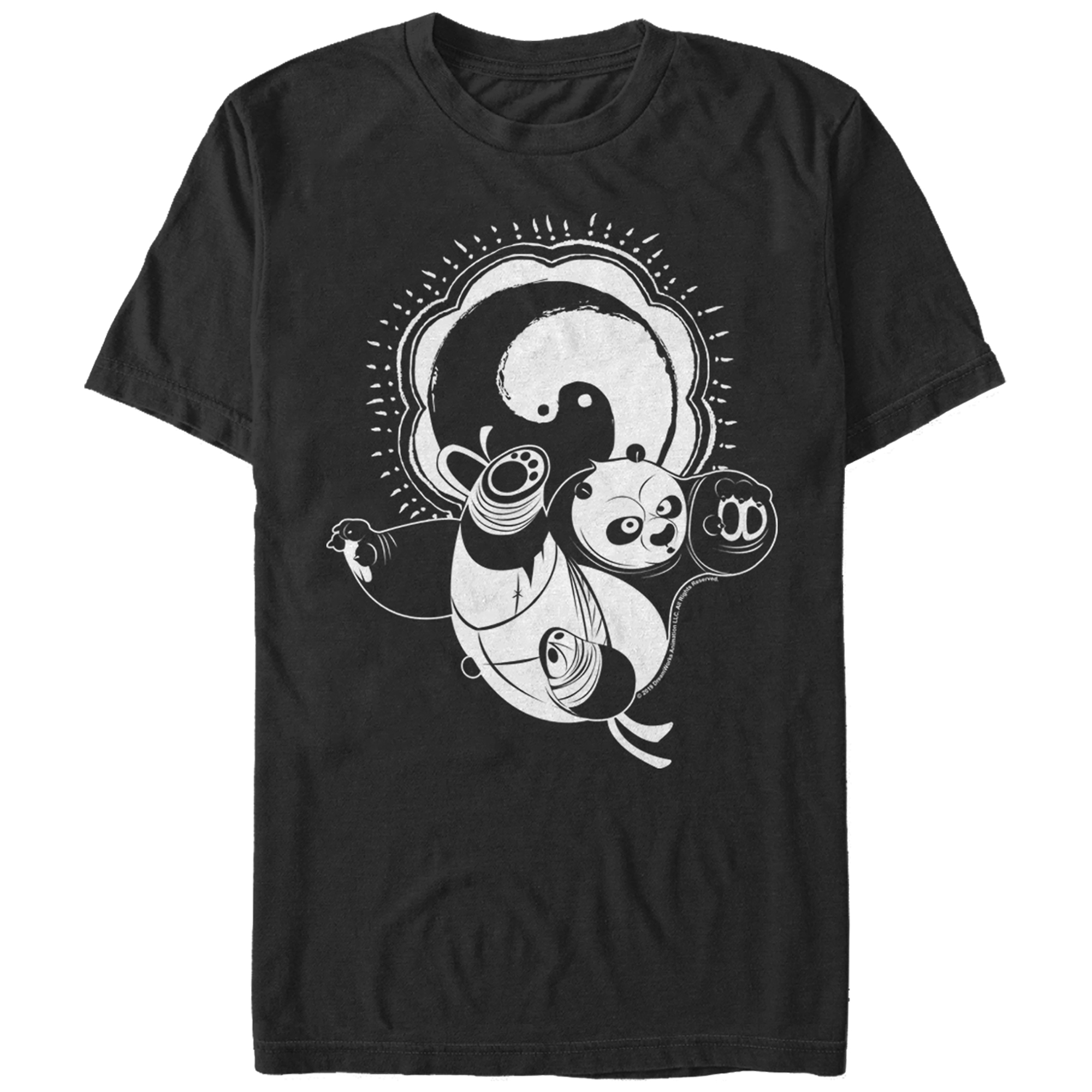 Men's Mad Engine Black Kung Fu Panda Yin Yang Graphic T-Shirt