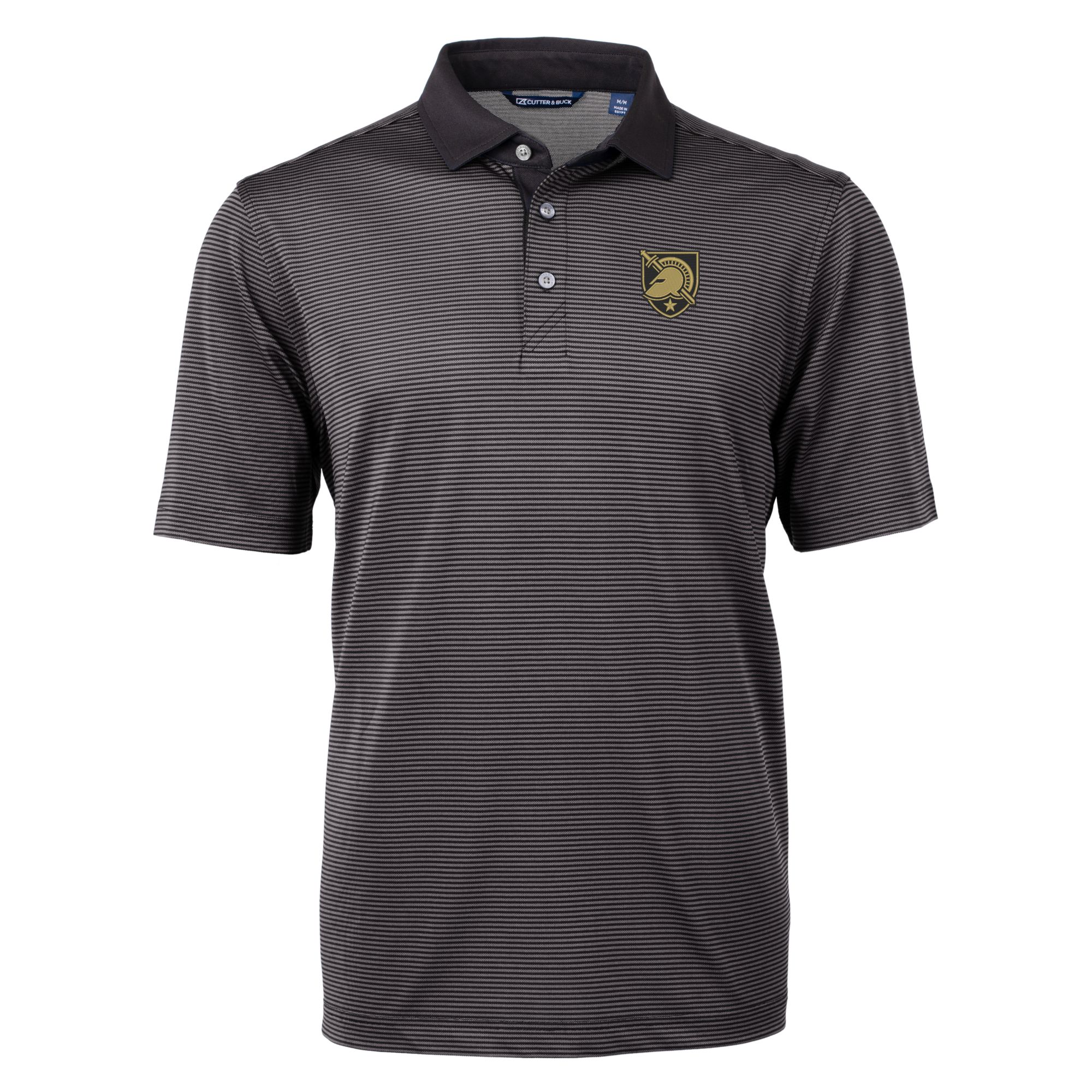 Men's Cutter & Buck Black/Gray Army Black Knights Virtue Eco Pique Micro Stripe Recycled DryTec Polo - Image 6