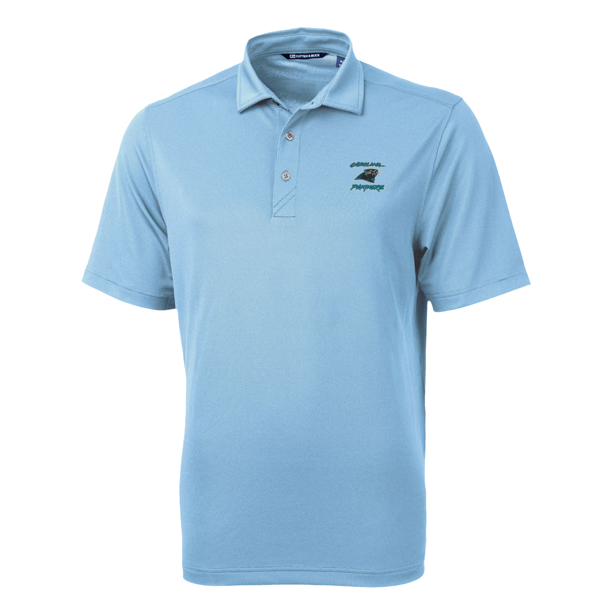 Men's Cutter & Buck Light Blue Carolina Panthers Virtue Eco Pique Recycled Polo - Image 6