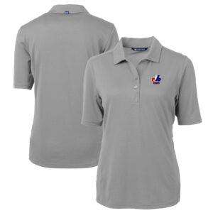 Women's Cutter & Buck  Gray Montreal Expos Cooperstown Collection DryTec Virtue Eco Pique Recycled Polo