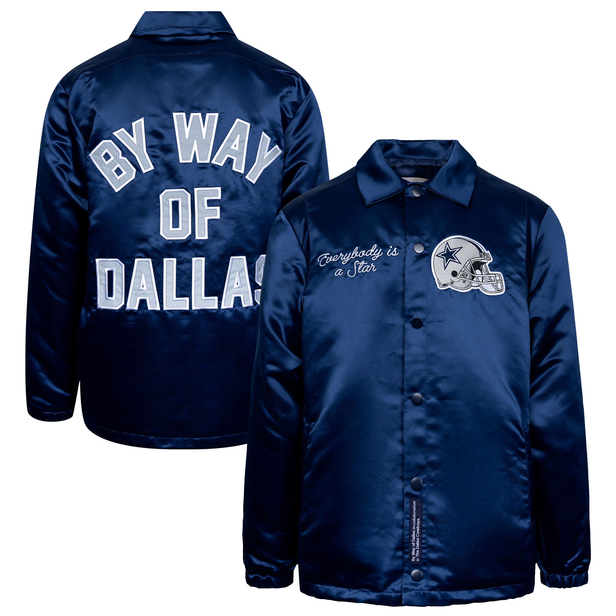 Unisex By Way of Dallas Navy Dallas Cowboys Reflective Coaches Full-Snap Jacket