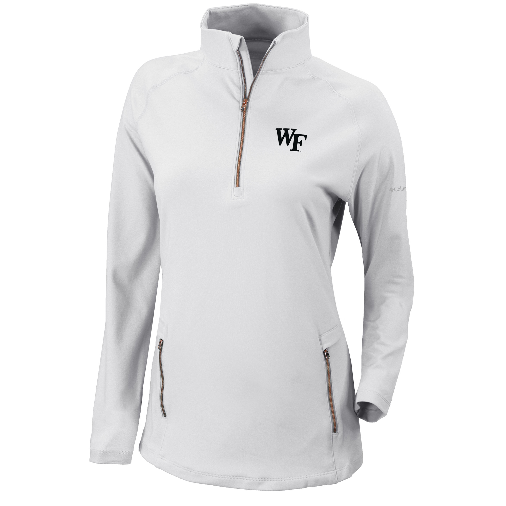 Women's Columbia White Wake Forest Demon Deacons Outward Nine Omni-Wick Quarter-Zip Jacket - Image 3