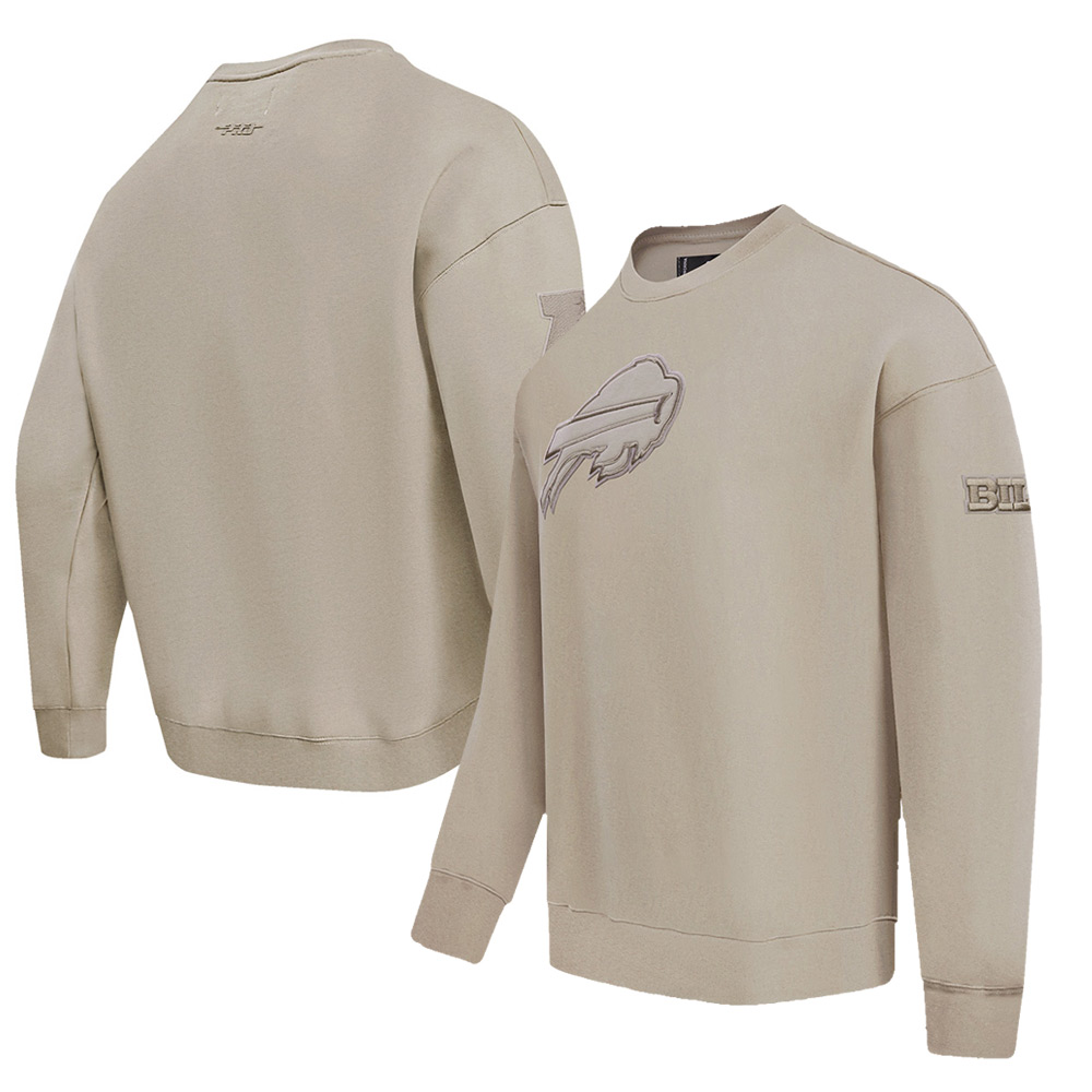 Men's Pro Standard Tan Buffalo Bills Drop Shoulder Fleece Pullover Sweatshirt
