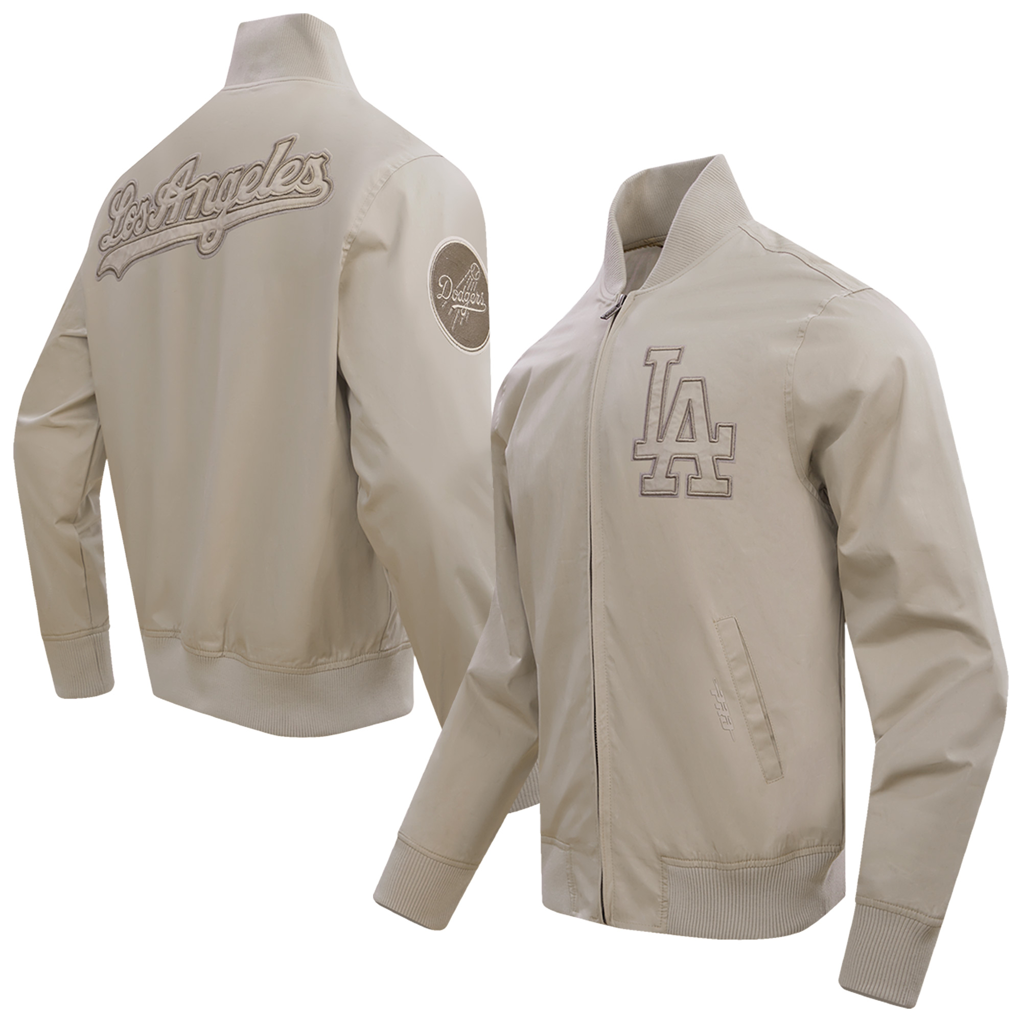 Men's Pro Standard Brown Los Angeles Dodgers Neutral Twill Full-Zip Jacket