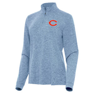 Women's Antigua  Heather Blue Chicago Bears Mentor Quarter-Zip Jacket