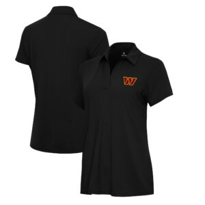 Women's Antigua  Black Washington Commanders Era V-Neck Polo