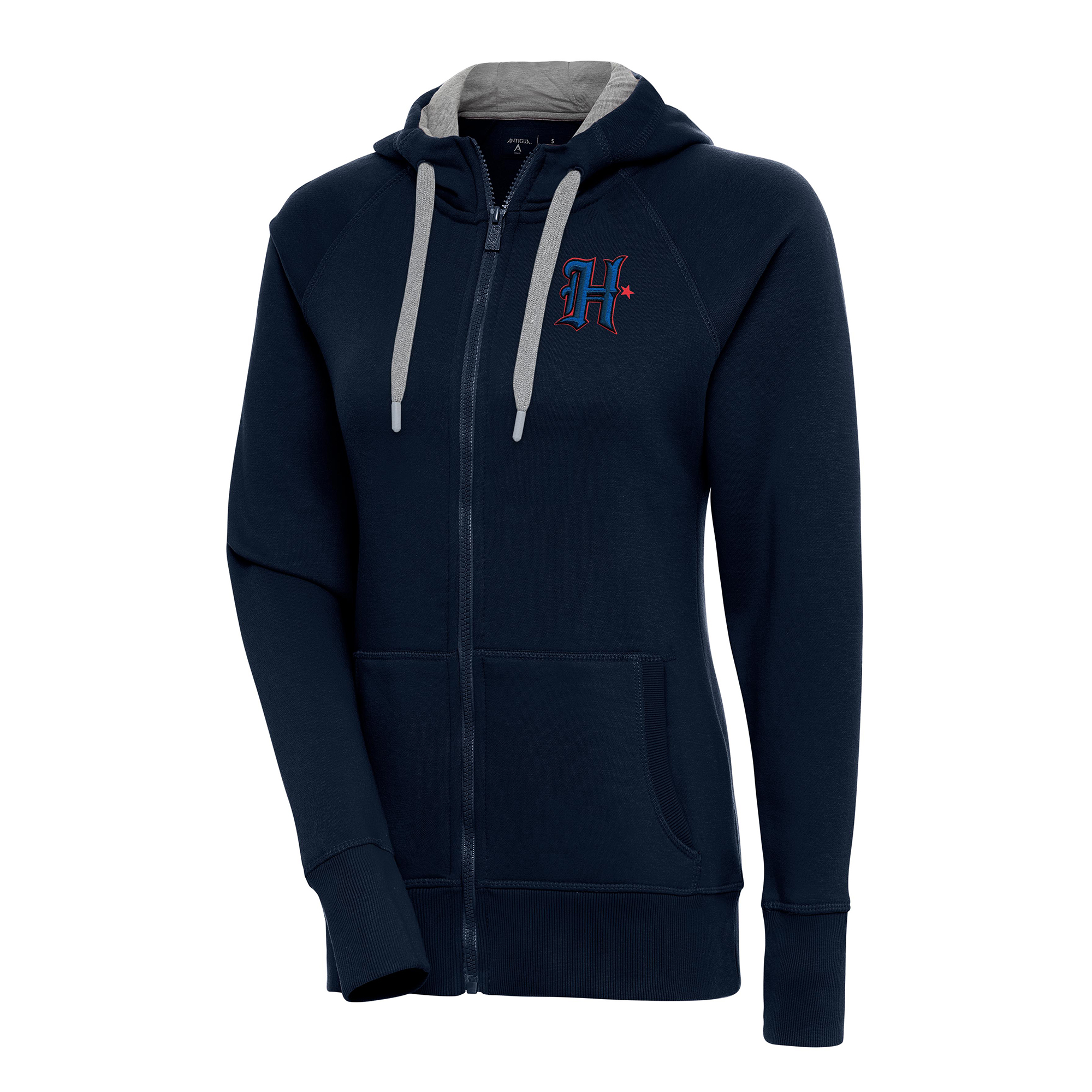 Women's Antigua Navy Houston Texans Victory Raglan Full-Zip Hoodie