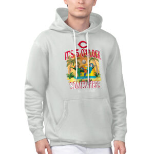 Men's Margaritaville Silver Cincinnati Reds Five O'Clock Graphic Pullover Hoodie