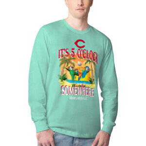 Men's Margaritaville Mint Cincinnati Reds Five O'Clock Graphic Long Sleeve T-Shirt