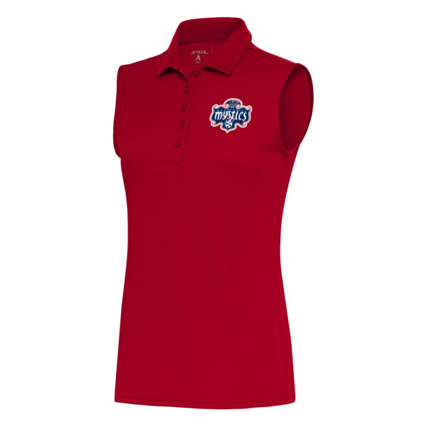 Women's Antigua Red Washington Mystics Tribute Sleeveless Polo