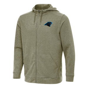 Men's Antigua Olive Carolina Panthers Effortless Full-Zip Hoodie