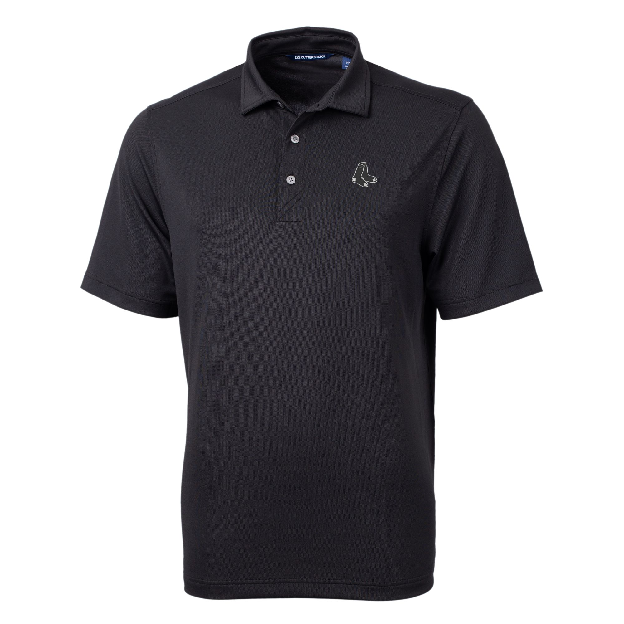 Men's Cutter & Buck Black Boston Red Sox Big & Tall Virtue Eco Pique Recycled Polo - Image 6
