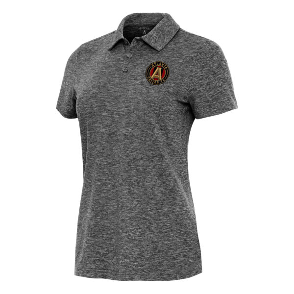 Women's Antigua Heather Black Atlanta United FC Matter Polo
