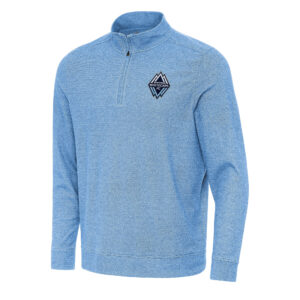 Men's Antigua Heather Light Blue Vancouver Whitecaps FC Subtle Quarter-Zip Jacket
