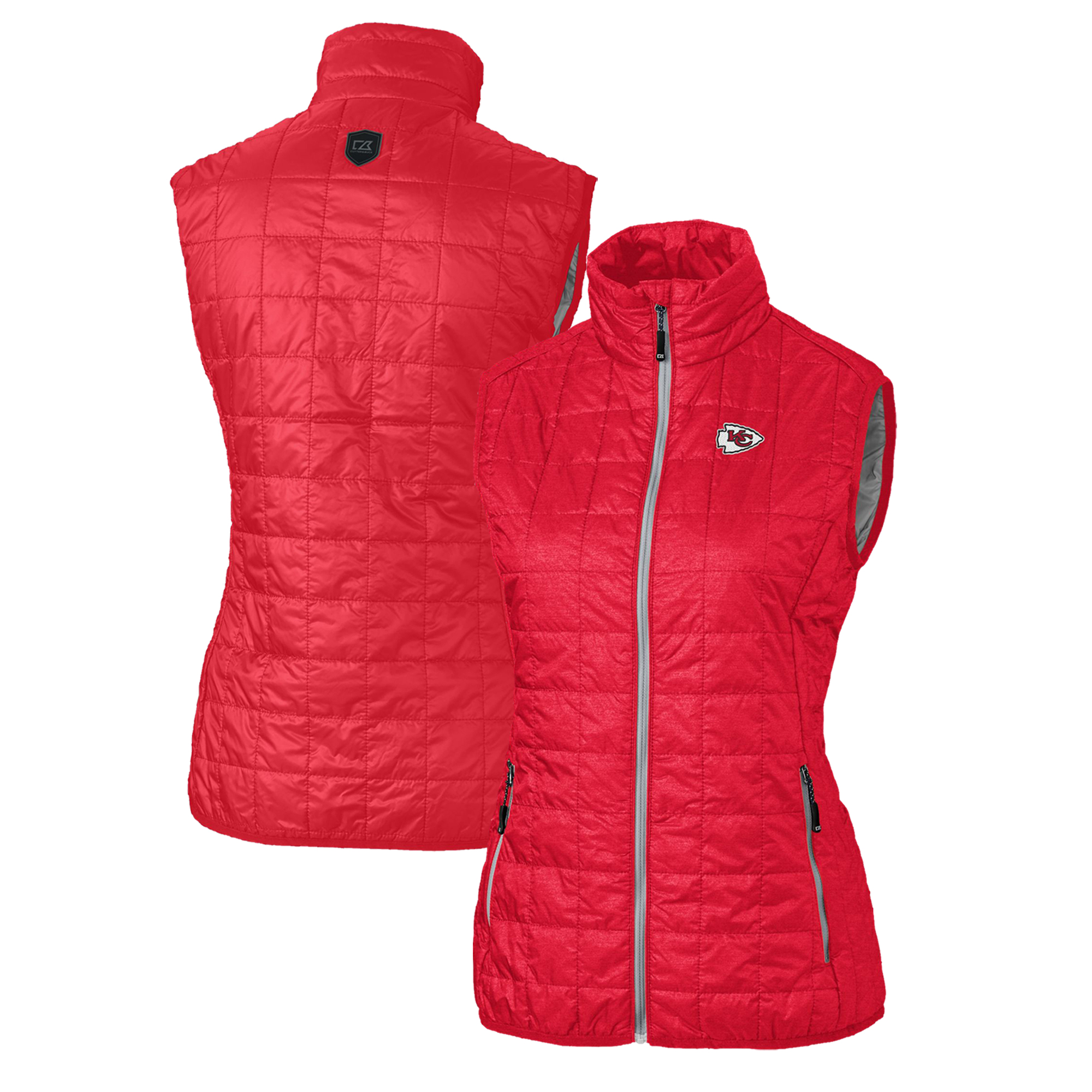 Women's Cutter & Buck Red Kansas City Chiefs Rainier PrimaLoft Eco Insulated Full-Zip Puffer Vest
