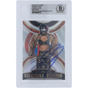 Asuka WWE Autographed 2023 Panini Select Global Icon Silver Prizm #26 Beckett Fanatics Witnessed Authenticated Card