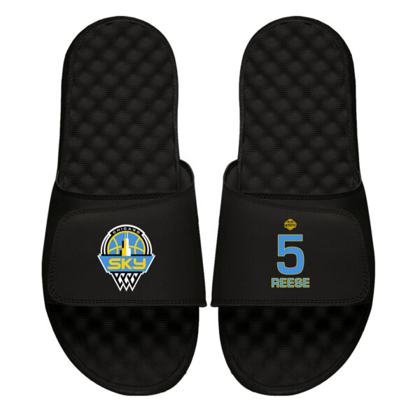 Youth ISlide Angel Reese Black Chicago Sky Logo Split Slide Sandals