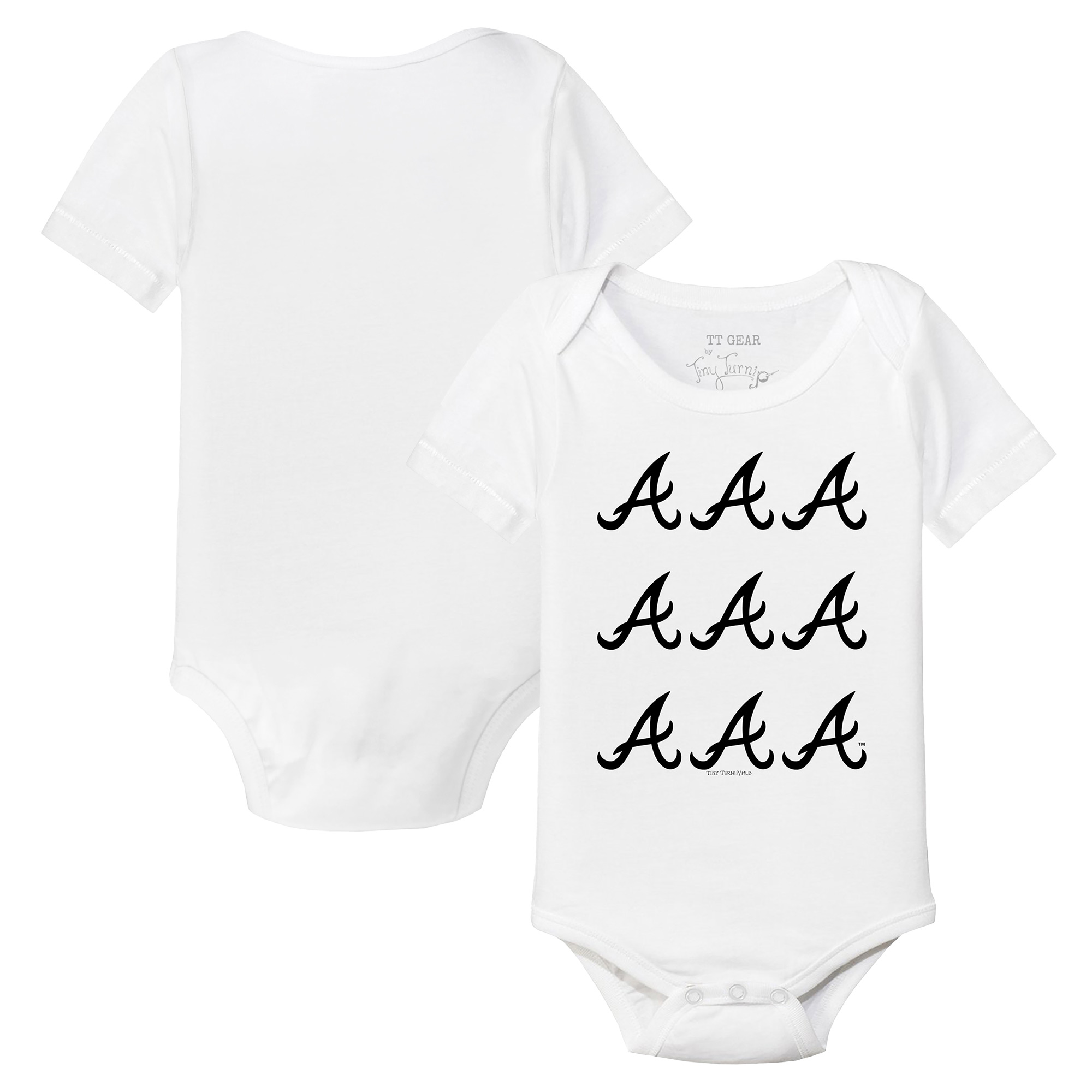 Infant Tiny Turnip White Atlanta Braves Logo Grid Bodysuit