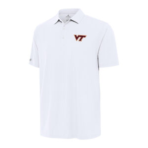 Men's Antigua White Virginia Tech Hokies Era Polo