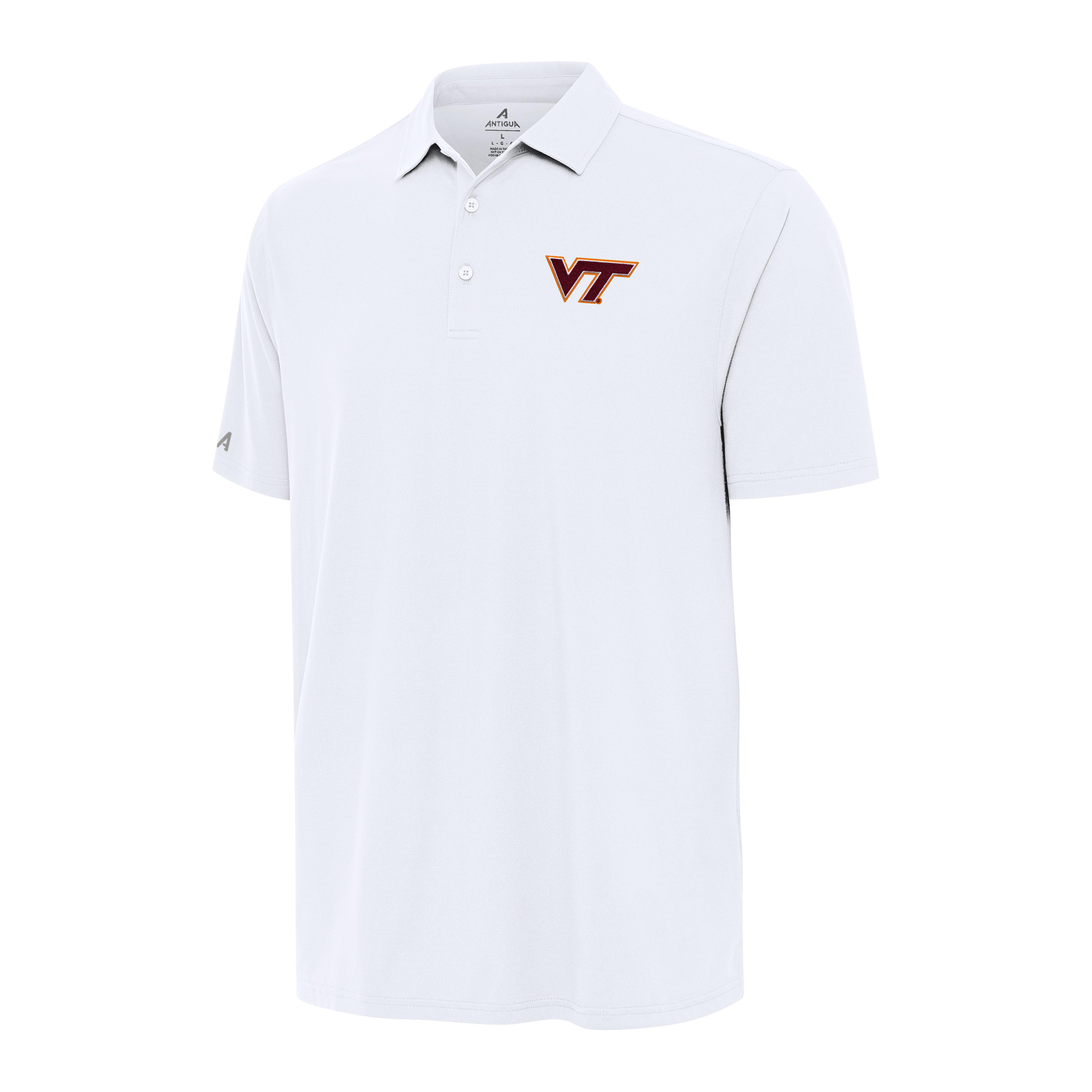 Men's Antigua White Virginia Tech Hokies Era Polo