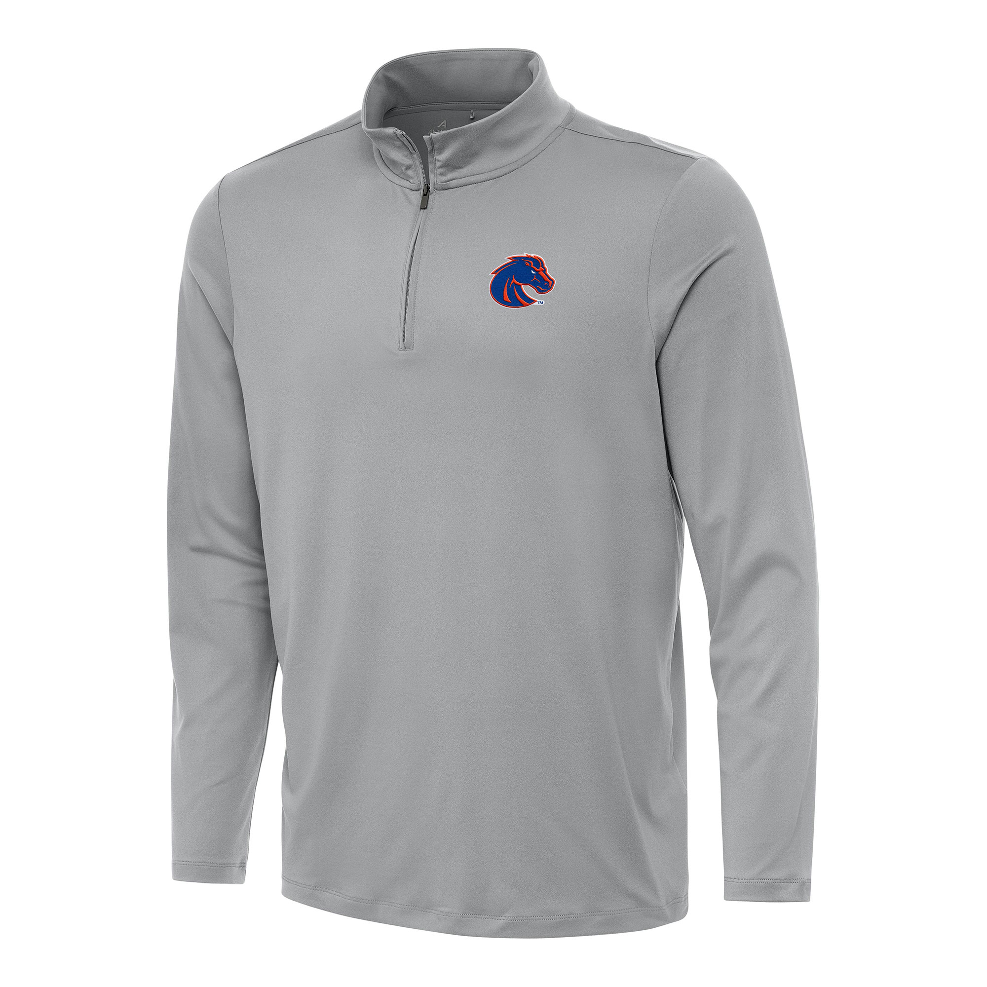 Men's Antigua Gray Boise State Broncos Reprocess Quarter-Zip Top