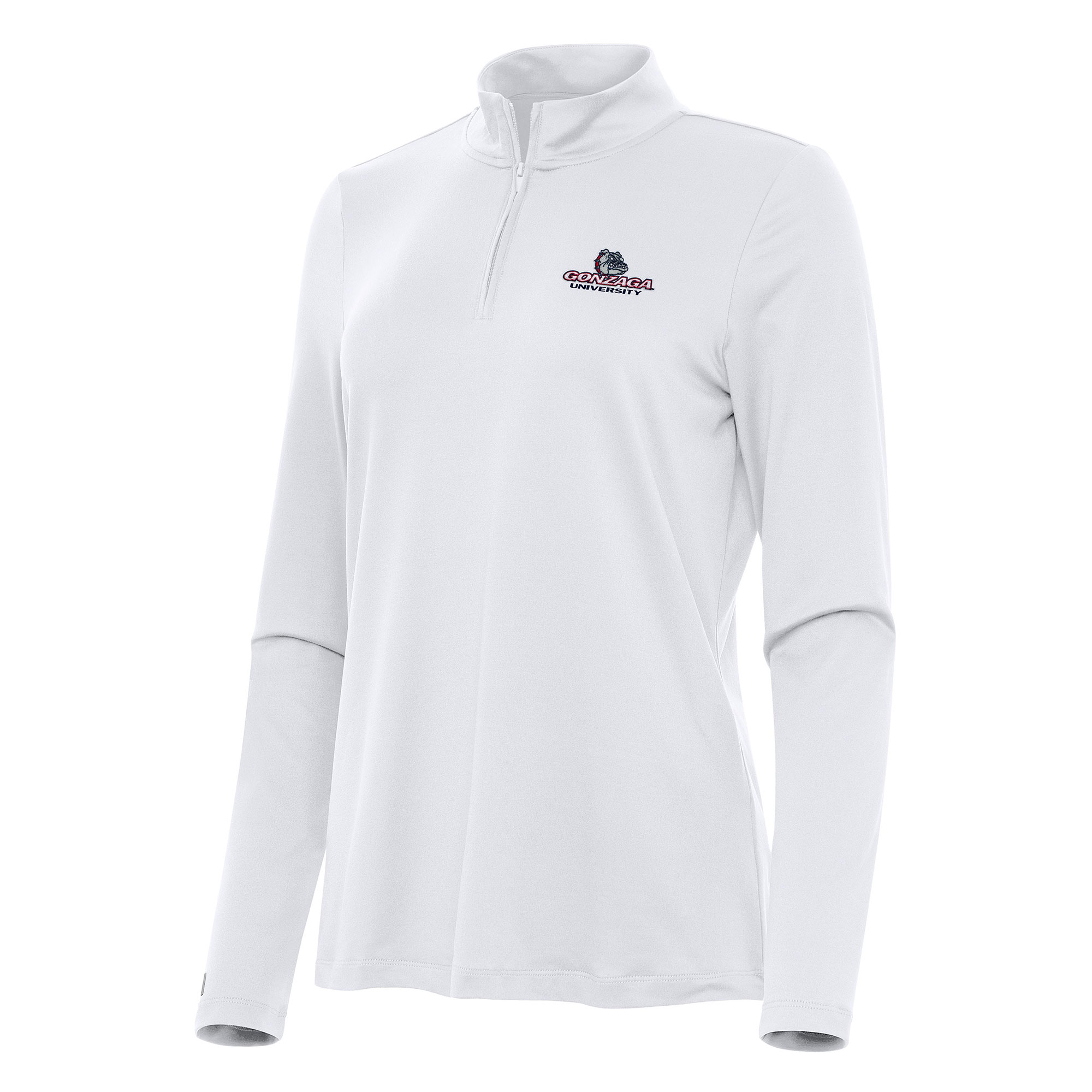 Women's Antigua White Gonzaga Bulldogs Reprocess Quarter-Zip Top