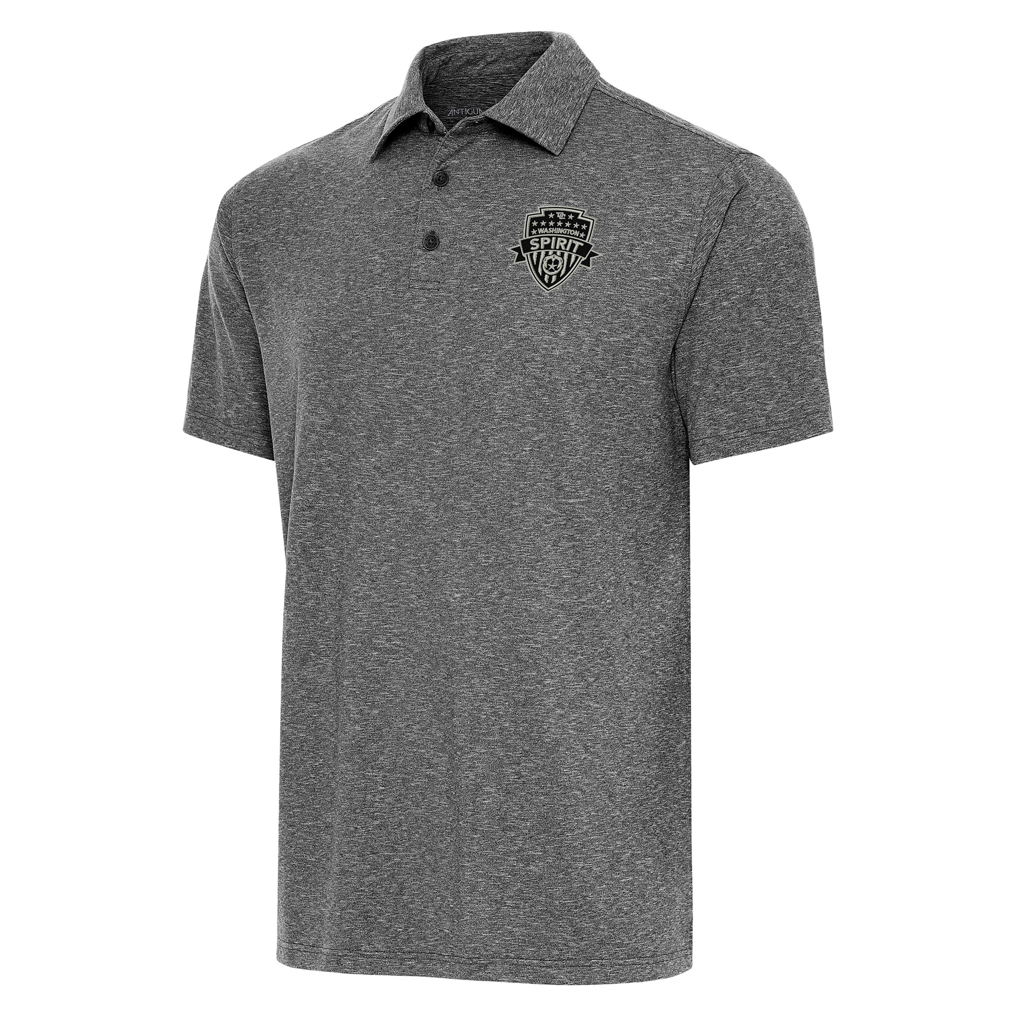 Men's Antigua Heather Black Washington Spirit Big & Tall Par 3 Polo