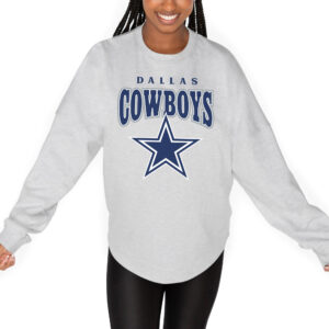 Women's Gameday Couture  Ash Dallas Cowboys French Terry Pullover Sweatshirt