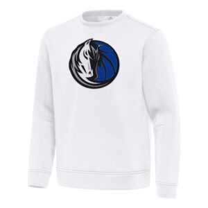 Men's Antigua  White Dallas Mavericks Relevant Pullover Sweatshirt