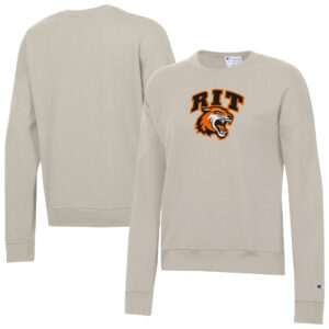 Women's Champion  Oatmeal Rochester Institute of Technology Tigers Powerblend Pullover Sweatshirt