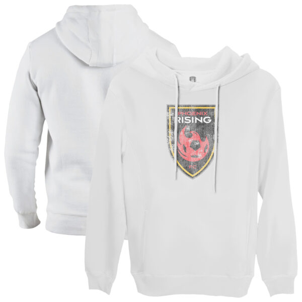 Men's 1863FC White Phoenix Rising FC Color Badge Fleece Pullover Hoodie