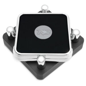North Dakota Silver 2-Piece Square Coaster Set