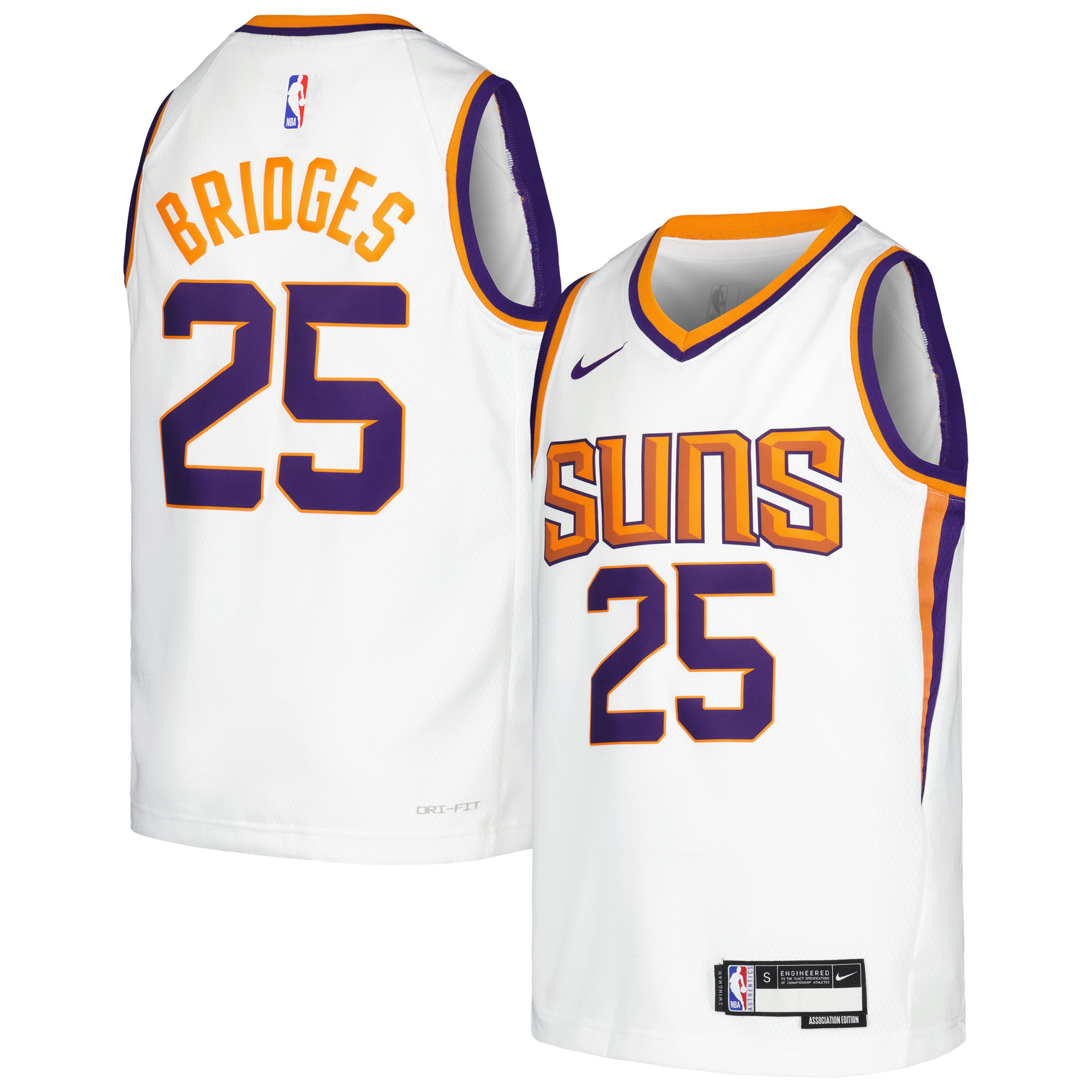 Youth Nike Mikal Bridges White Phoenix Suns Swingman Jersey - Association Edition