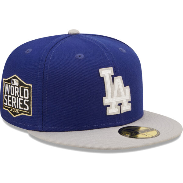 Men's New Era Royal/Gray Los Angeles Dodgers 2020 World Series Champions  Letterman 59FIFTY Fitted Hat - Image 7