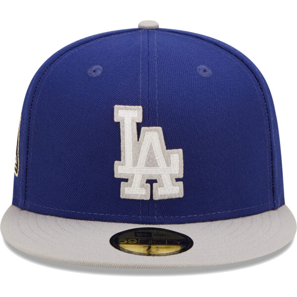 Men's New Era Royal/Gray Los Angeles Dodgers 2020 World Series Champions  Letterman 59FIFTY Fitted Hat - Image 3